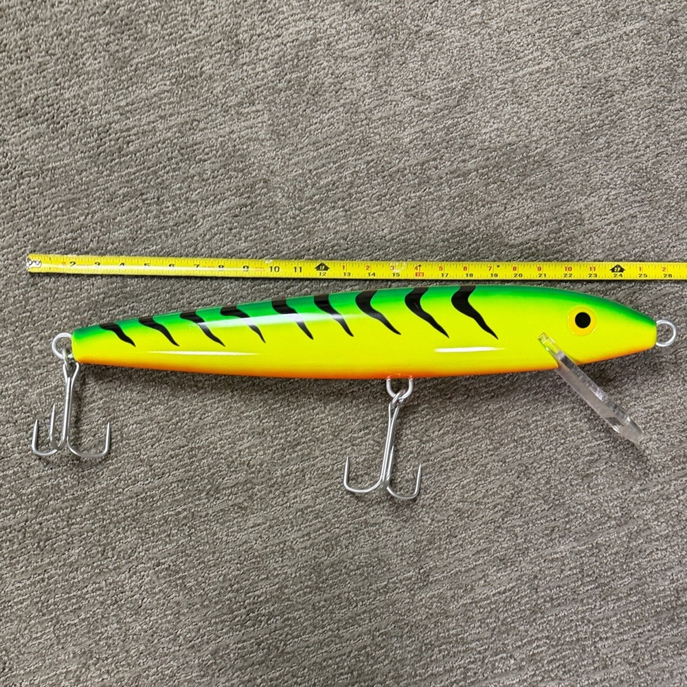 Vibrant Green and Yellow Fishing Lure Decoration